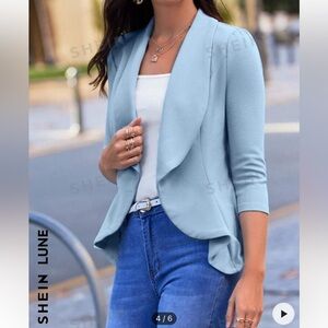 SHEIN LUNE Solid Open Front Blazer